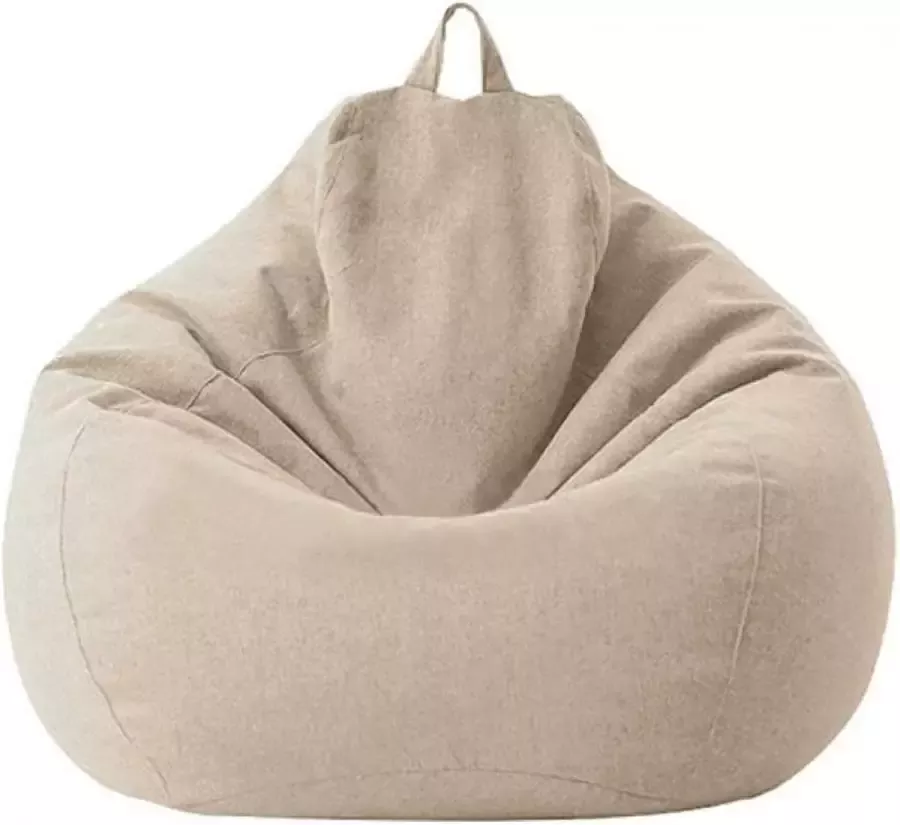 Faderr Comfortabele zitzak zonder vulling Lazy Lounger Bean Bag Stoel Cover Bean Bag Sofas Protector Bean Bag Stoel Sofa Couch Cover voor volwassenen en kinderen (Khaki maat: 70x80cm)