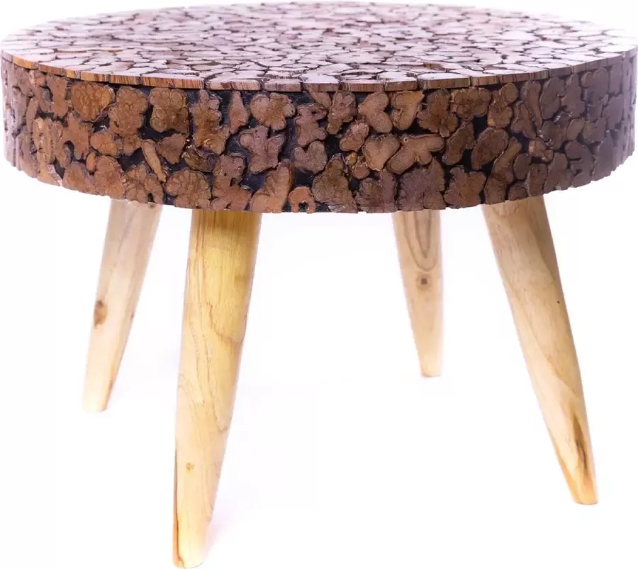 FairByGaya Bijzettafel krukje teakhout handmade Meja liliana