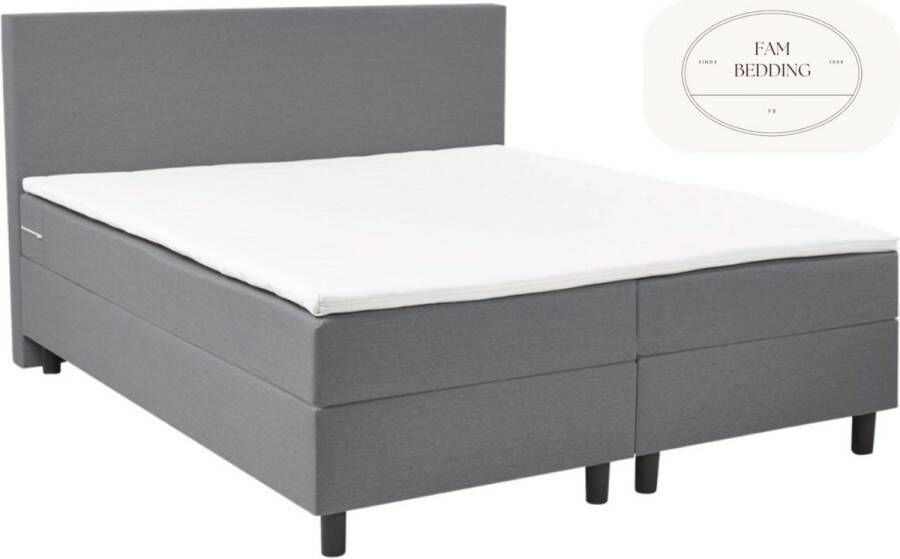 FAM BEDDING 2 Persoons Boxspring Rolene Grijs 160x200