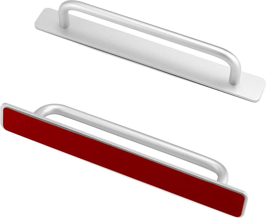 Famanu 2-pack zelfklevende deurgrepen meubelgrepen aluminium handgrepen voor kledingkast badkamer keukenkasten slaapkamer 210 x 25 mm zilver
