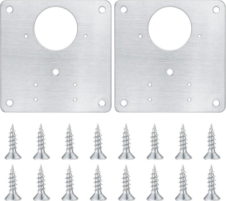 Famanu 2 stuks kastscharnierreparatieplaat keukenscharnier reparatieplaten schroefscharnieren reparatieklemmen met gat meubelscharnier plaat voor kast meubels lade raam