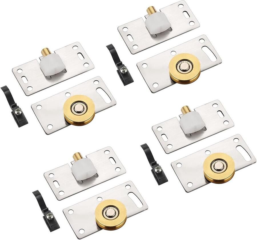 Famanu 4 paar schuifdeurwielen kastdeurwielen schuifdeurwielen meubelwielen glijrollen kogellagers schuifdeur onderdelen voor kast