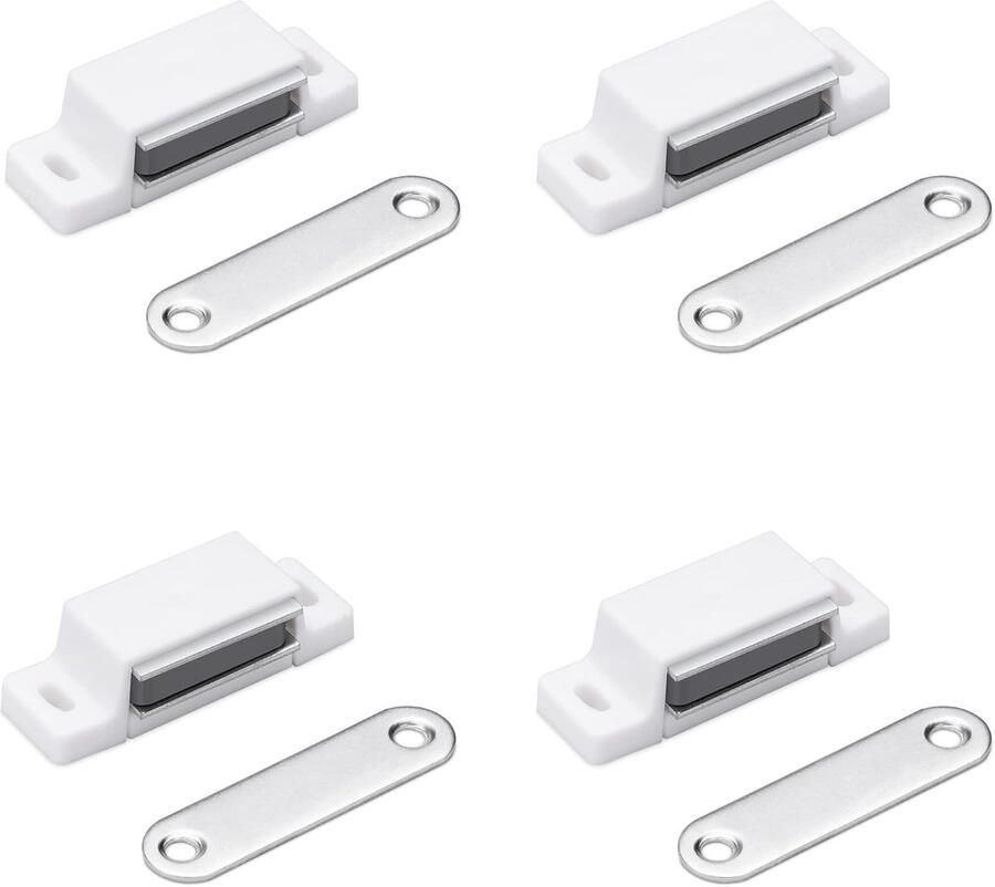 Famanu 4x zelfklevende magneetsluiting 14 kg Magnetische afsluiting voor deuren kast of lade Magneetstrips voor meubels Magneetsnappers