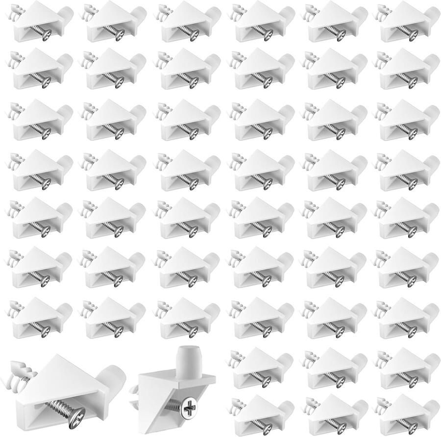 Famanu 50 stuks plankdragers 5 mm wit plankdragers voor legplanken 90° geregeld inlegplankhouder geschikt als reserveonderdeel voor plankdragers kledingkast