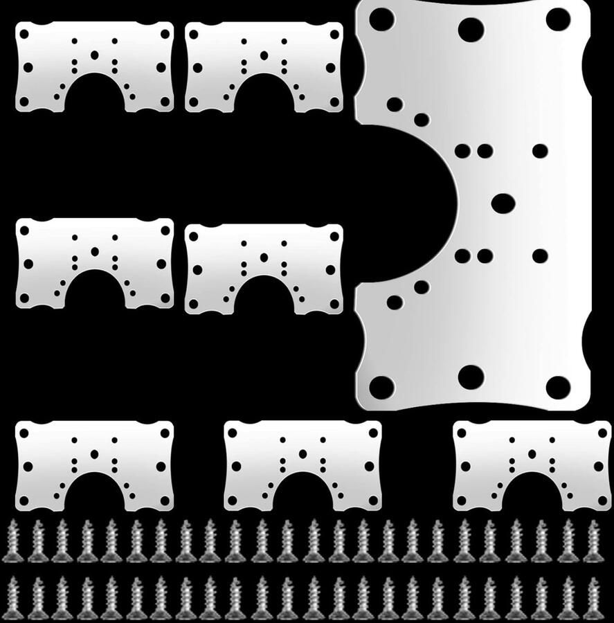 Famanu Kastscharnier reparatieplaat roestvrij staal platte bevestigingsbeugels verborgen scharnier reparatieplaten kit kastbeugels geschikt voor keuken kast meubels raamdeur 8 stuks met 48