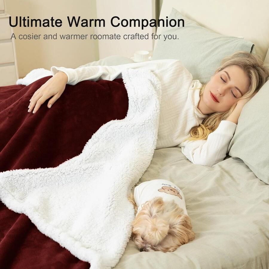 Famanu Knuffeldeken Verdikte Wollige Fleece Plaid Zacht & Warm voor Bank & Bed