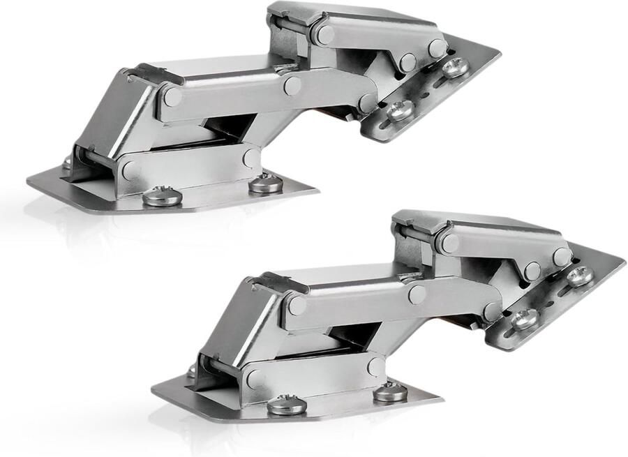 Famanu Schroefscharnier CH 300 Caravan-scharnier voor opliggende aanslag staal vernikkeld schroefband deur & kleppen gewicht 2 1 kg 2 stuks meubelscharnier meubeldeuren & kastdeuren