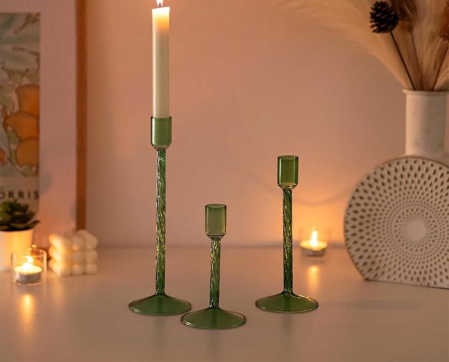 Famanu Set Van 3 Grote Kandelaars Houder Decoratieve Taps Toelopende Kaars Houder Voor Home Decor Moderne Kandelaars Voor Kaarsenstandaard Kaarsen Kerstmis Tafel