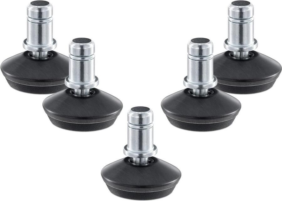 Famanu set van 5 bureaustoel glijders 11 mm Ter vervanging van wieltjes 5 pootjes voor bureaustoel Zwart