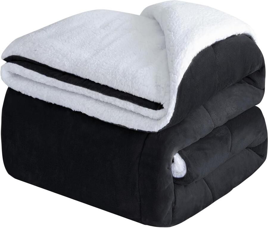 Famanu Sherpa Fleece Deken Dikke Flanellen Winterplaid Zacht Pluizig & Warm voor Bed & Bank