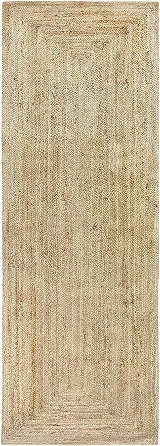 Famanu Vloerkleed Van Jute Tapijt Alhambra Natuurlijk 100% Natuurlijk Tapijt Van Jute Handgeweven Vloerkleed Voor Woonkamer Slaapkamer Eetkamer Gang Ingang (200x80cm)