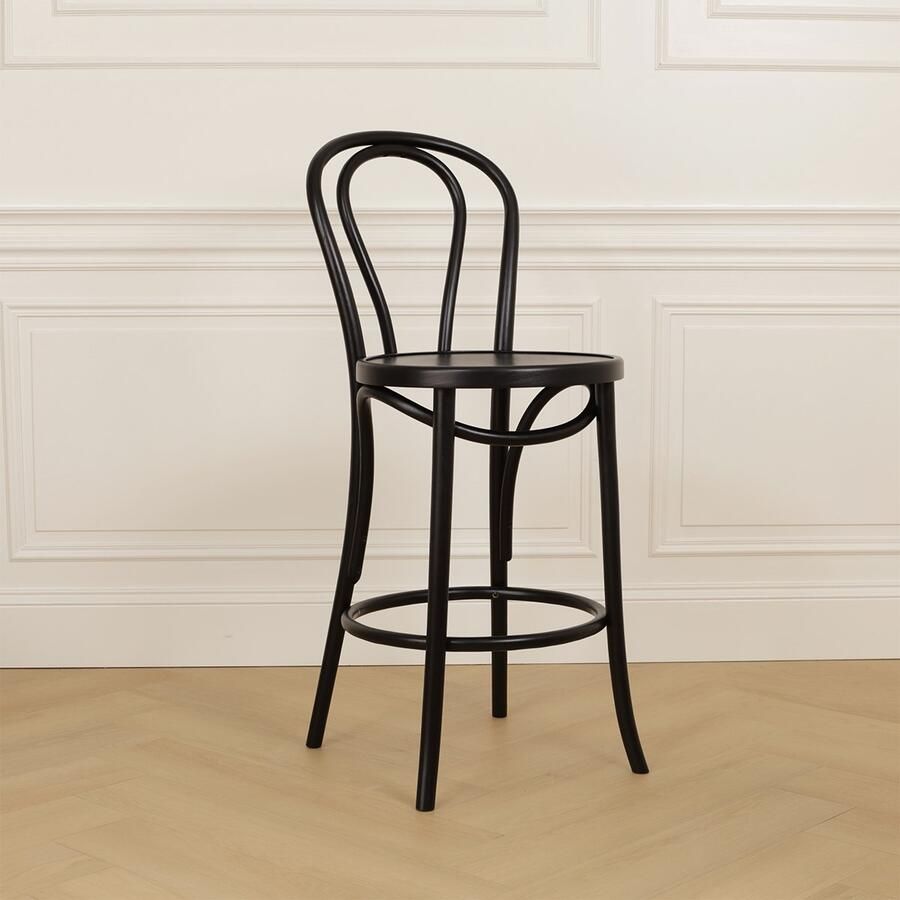Fameg Vienna Thonet No. 18 houten barkruk black stained 65 cm