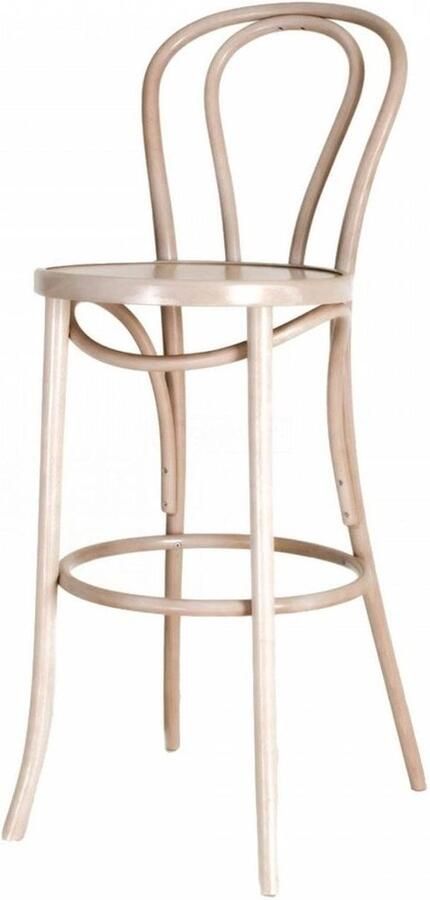 Fameg Vienna Thonet No. 18 houten barkruk whitewash 75 cm voor Cafe of Bar Retro Klassiek Buighout