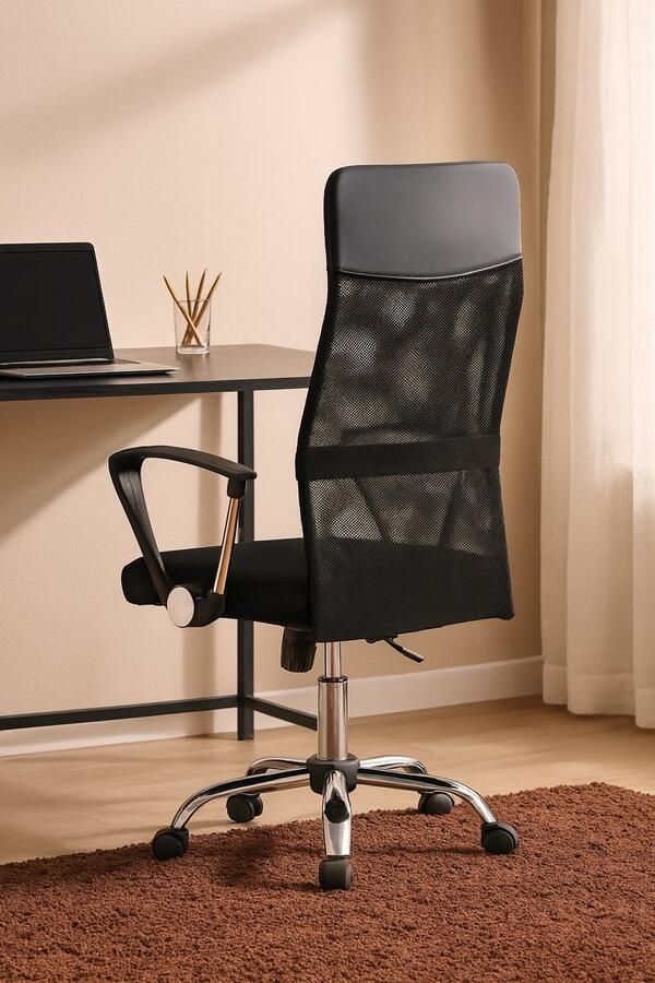 Fameilleur Ergonomische Bureaustoel Zwart met Verstelbare Rugleuning Zitting en Armleuningen – Luxe Mesh Kantoorstoel met Wielen – Comfortabele Thuiswerk stoel voor Rugklachten – Bureau stoel voor Kantoor Gaming Studeren – Verstelbare Werkstoel