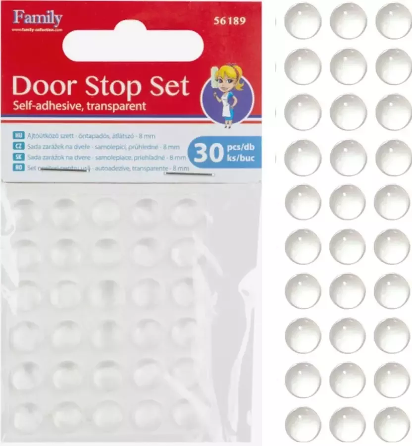 Family Pound Deurstoppers Zelfklevend Transparant 30x 8mm Stootdopjes Stootdoppen Anti Slip Dopjes Muurbescherming Deurbescherming Soft Close Kast Deurdemper BPK - Foto 2