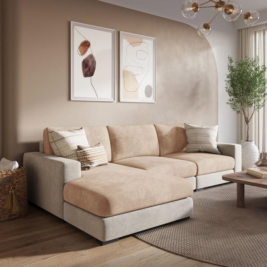 FancySofas Bankhoes Chenille Chaisehoes Machinewasbaar & Stretchy Bankhoezen voor Hoekbank Hondendeken bank Hondenkleed Bankbeschermer Zetelhoes Zetelovertrek Sofa Cover 30 Dagen Risicoloos Uitproberen Blush Beige