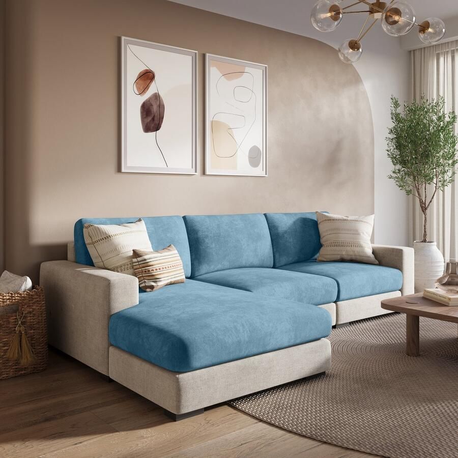 FancySofas Bankhoes Chenille Zitkussenhoes Machinewasbaar & Stretchy Bankhoezen voor Hoekbank Hondendeken bank Hondenkleed Bankbeschermer Zetelhoes Zetelovertrek Sofa Cover 30 Dagen Risicoloos Uitproberen Ocean Blue