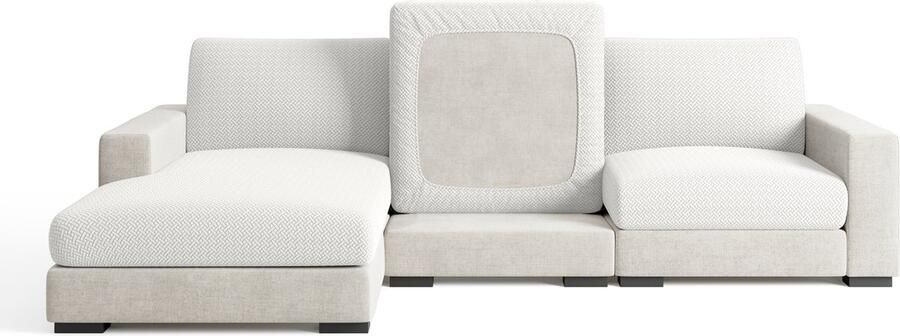 FancySofas Bankhoes Classic Zitkussenhoes (S) Machinewasbaar & Stretchy Bankhoezen voor Hoekbank Hondendeken bank Hondenkleed Bankbeschermer Zetelhoes Zetelovertrek Sofa Cover 30 Dagen Risicoloos Uitproberen Snow White - Foto 2