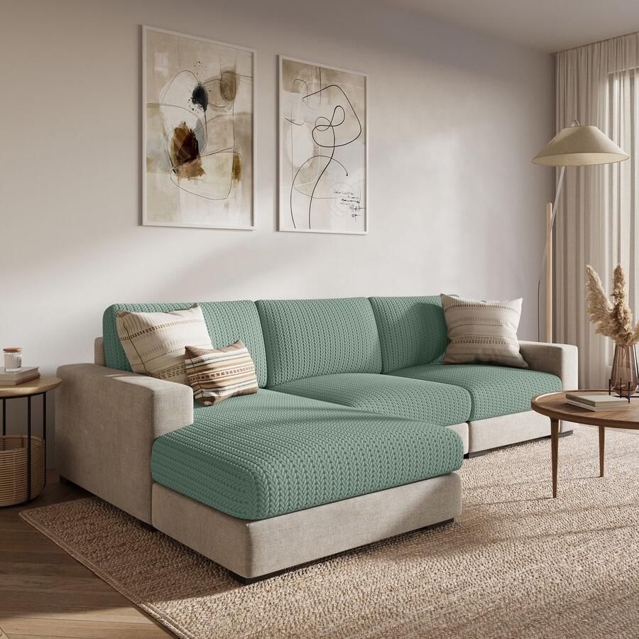 FancySofas Bankhoes Rustic Zitkussenhoes Machinewasbaar & Stretchy Bankhoezen voor Hoekbank Hondendeken bank Hondenkleed Bankbeschermer Zetelhoes Zetelovertrek Sofa Cover 30 Dagen Risicoloos Uitproberen Olive Green