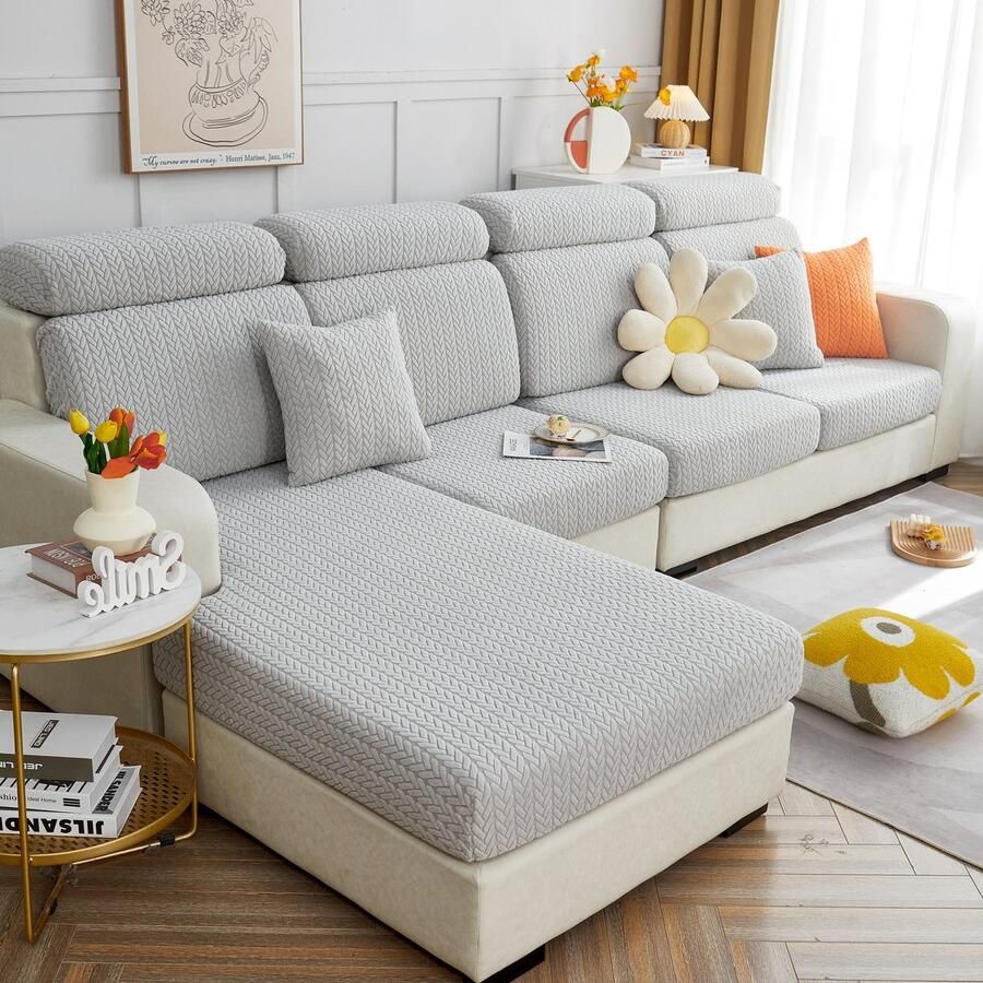 FancySofas Bankhoes Rustic Zitkussenhoes Machinewasbaar & Stretchy Bankhoezen voor Hoekbank Hondendeken bank Hondenkleed Bankbeschermer Zetelhoes Zetelovertrek Sofa Cover 30 Dagen Risicoloos Uitproberen Steel Grey - Foto 2