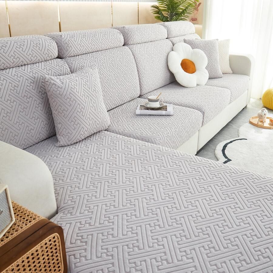 FancySofas Bankhoes Urban Zitkussenhoes Machinewasbaar & Stretchy Bankhoezen voor Hoekbank Hondendeken bank Hondenkleed Bankbeschermer Zetelhoes Zetelovertrek Sofa Cover 30 Dagen Risicoloos Uitproberen Steel Grey - Foto 2