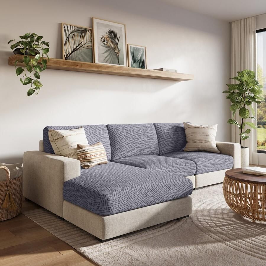 FancySofas Bankhoes Urban Zitkussenhoes Machinewasbaar & Stretchy Bankhoezen voor Hoekbank Hondendeken bank Hondenkleed Bankbeschermer Zetelhoes Zetelovertrek Sofa Cover 30 Dagen Risicoloos Uitproberen Graphite Grey