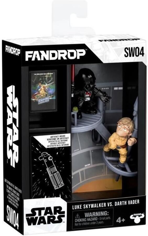 FANDROP Figurine x STAR WARS Luke vs Darth Vader Vitrine met cultscène + miniposter 18 cm