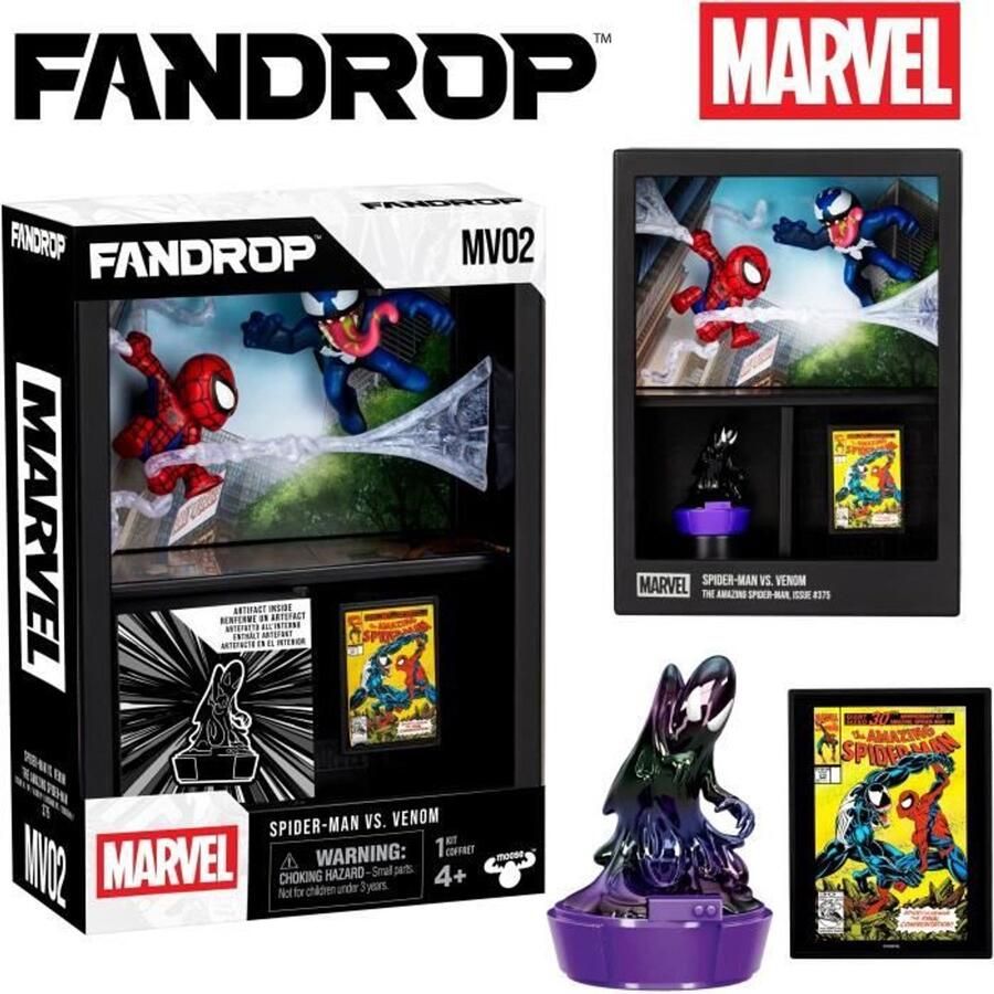 FANDROP Figurine x STAR WARS Spider-Man vs Venom Vitrine met cultscène + miniposter 18 cm