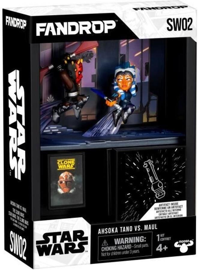 FANDROP Figuur x STAR WARS Darth Maul vs Ahsoka Vitrine met cultscène + miniposter 18 cm