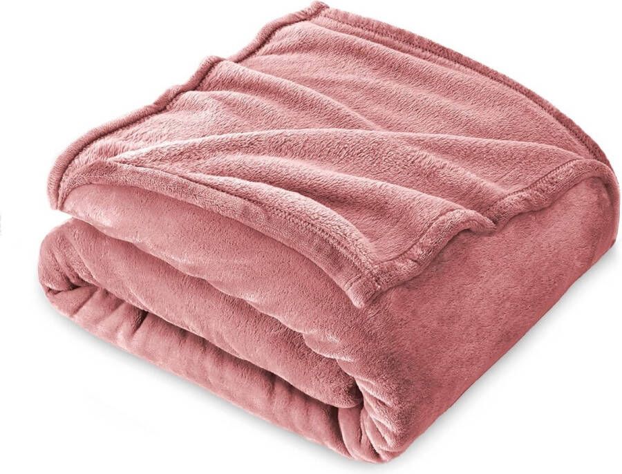 Farfallarossa Fleecedeken 160 x 210 cm Roze XXL plaid kleed sprei voor de bank of bed Super zacht! Black Friday 2023 Kerstcadeau
