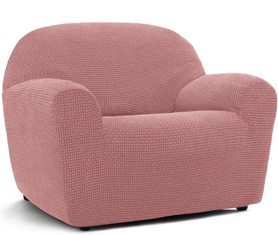 FAVERTI Superelastische fauteuilhoes voor 1-zits van 70 tot 110 cm Modelnovelle Pastelroze Universele hoes ideaal voor elke vorm van fauteuil. Kwaliteitsbescherming gemaakt van jacquardstof en
