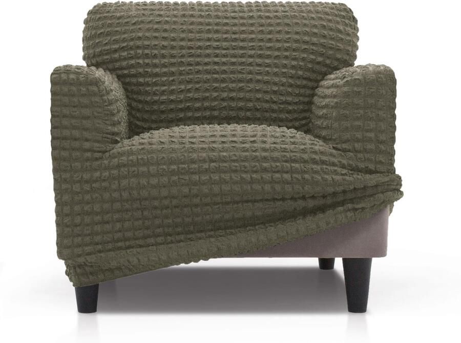 FAVERTI Superelastische universele fauteuilhoes van 70 tot 110 cm Model BUFALI Groen Ideale hoes voor elk type fauteuil. Kwaliteitsbescherming gemaakt van 3D-jacquardstof en katoen