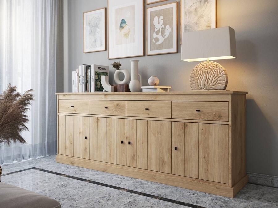 Favorie Balencia lichte eik- dressoir 225cm 4 deuren