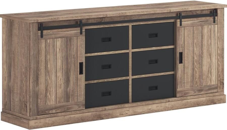 Favorie Hugo industriele eik dressoir 220cm