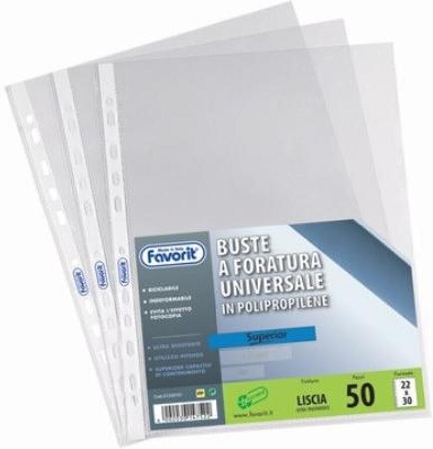 FAVORIT 100460069 sheet protector 210 x 297 mm (A4) Polypropyleen (PP) 25 stuk(s)