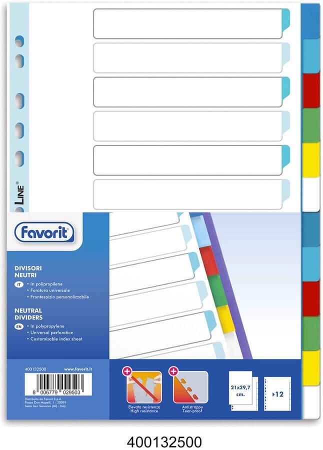 FAVORIT 400132500 schutkaart Polypropyleen (PP) Meerkleurig 25 stuk(s)