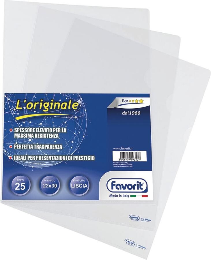 Favorito Favorit 100460046 A4 Polypropyleen (PP) Transparant 232 mm 322 mm 25 stuk(s)