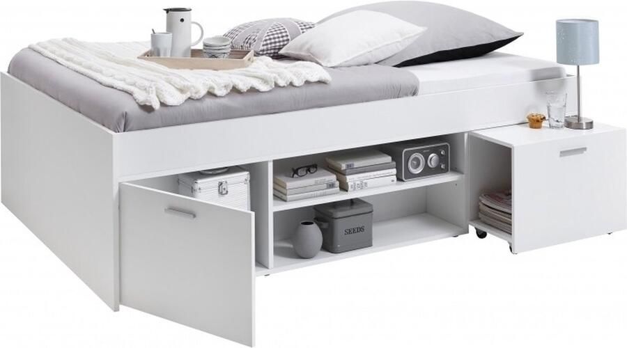 Fd Furniture Kajuitbed Carlo 90x200 cm wit