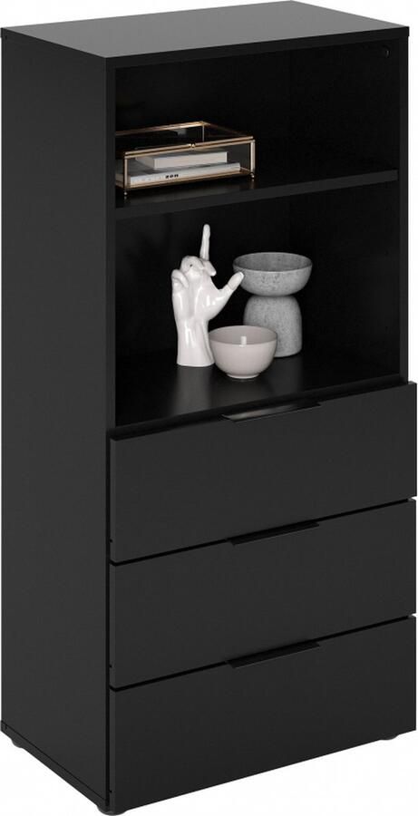 Fd Furniture Ladekast dark 102 cm hoog mat zwart