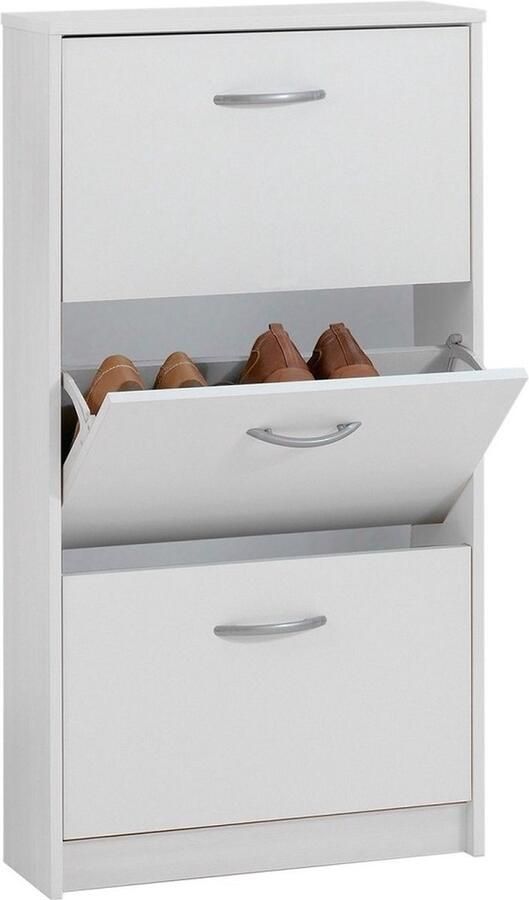 FDB Furniture Schoenenkast Step 104 cm hoog in wit