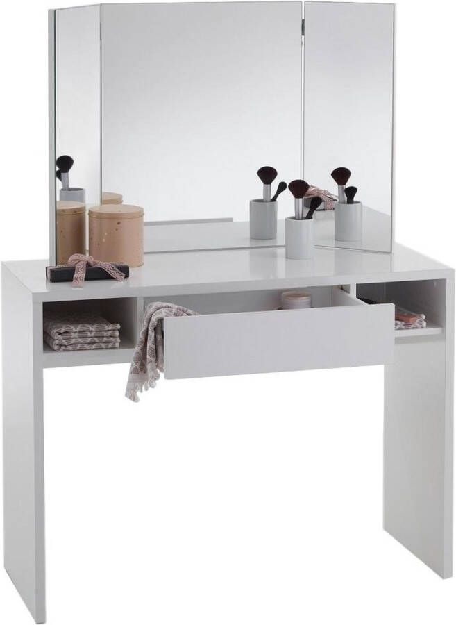 FDB Furniture Kaptafel Schminki 100 cm breed met spiegel