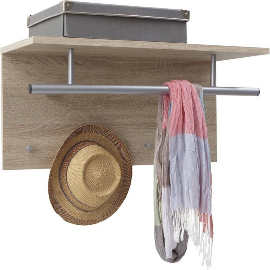 FDB Furniture Wandkapstok Spot 72 cm breed in eiken