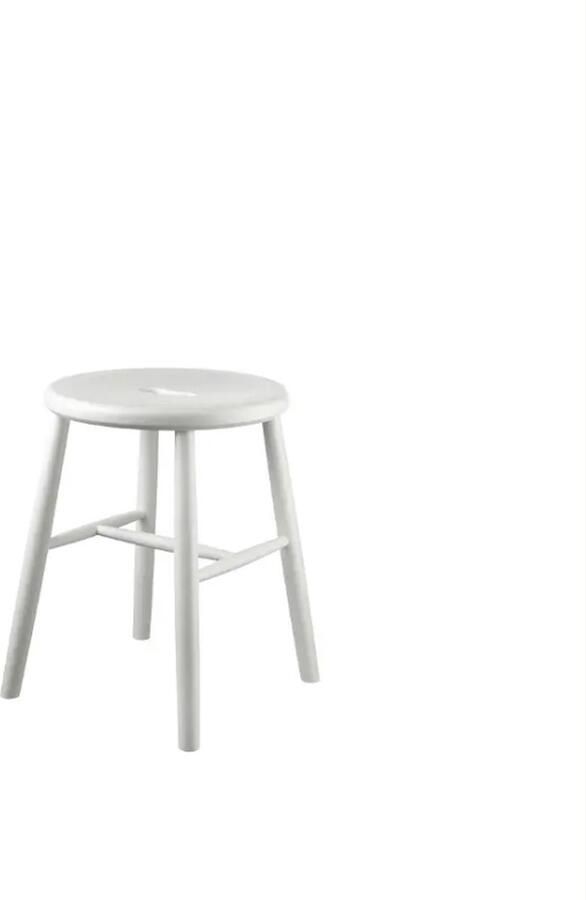 FDB Møbler Børge Mogensen J27 kruk H45.5cm D35cm beech painted waterbased wit