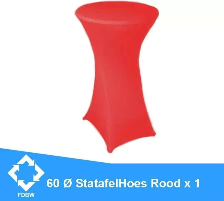 FDBW Statafelrok Luxe x 1 ROOD Statafel Tafelrok Statafelhoes Stretch – ∅60-65 x 110 cm