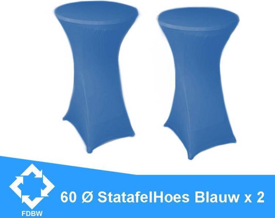 FDBW Statafelrok Luxe x 2 BLAUW Statafel Tafelrok Statafelhoes Stretch – ∅60-65 x 110 cm – geschikt voor Horeca Evenementen Sta Tafel Hoes Statafel Staantafelhoes Cocktailparty Trouwerij Bruiloft Sta-tafel rok Statafelrok SET VAN 2