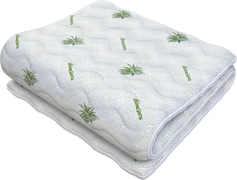 FDM ALOEVERA Matrasbeschermhoes 80x200 cm Polyester Matrashoes Aloe Vera Dikte matras 12 cm Öko-Tex gecertificeerd Ademend Antiallergisch en Ademende Afritsbaar hoes wasbaar