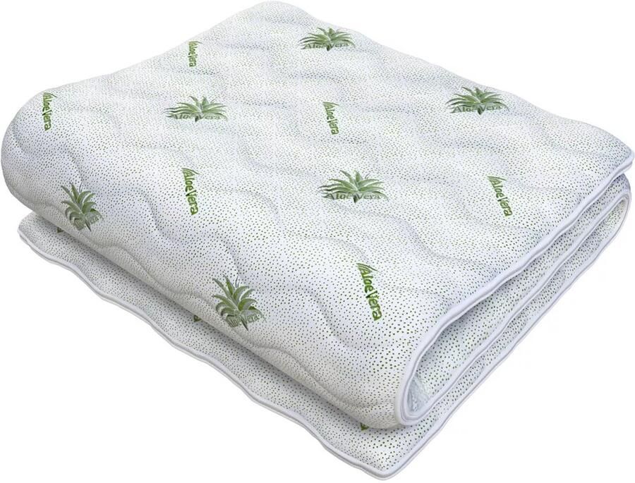 FDM ALOEVERA Matrasbeschermhoes 90x200 cm Polyester Matrashoes Aloe Vera Dikte matras 23 cm Öko-Tex gecertificeerd Ademend Antiallergisch en Ademende Afritsbaar hoes wasbaar