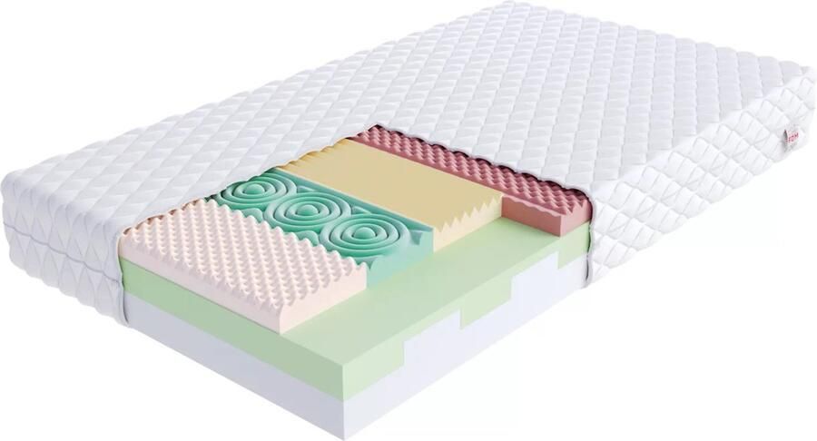 FDM ATALANTA Matras 100x200 cm Koudschuim Matrassen Eenpersoons Hoogte 18 cm H2 en H3 Dubbelzijdig 7 zones Afritsbaar hoes wasbaar Öko-Tex gecertificeerd Antiallergisch en Ademende