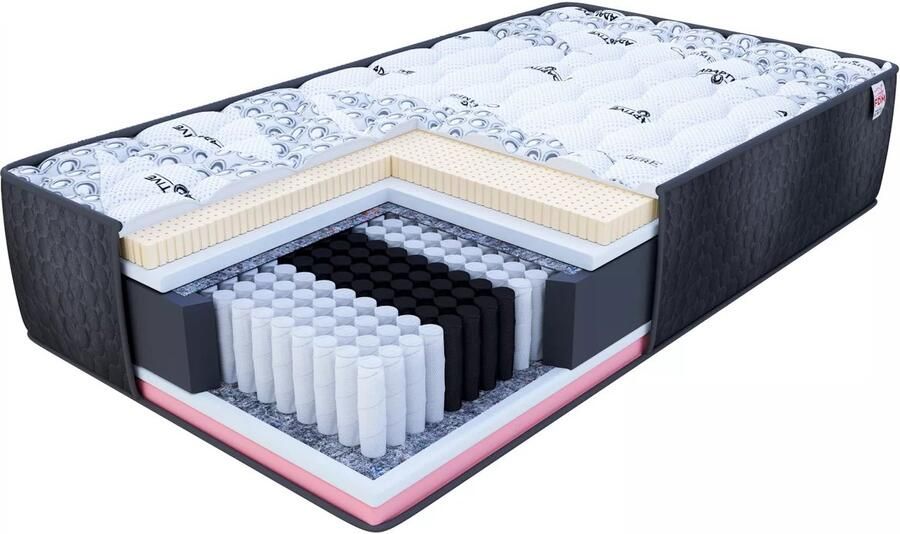 FDM COMFORT MAX Matras 100x200 cm Multi Pocketvering Matrassen Eenpersoons Hoogte 31 cm H2 Dubbelzijdig 7 zones Afritsbaar hoes wasbaar Antiallergisch en Ademende Öko-Tex gecertificeerd