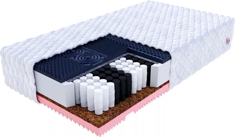 FDM GINASO MAX Matras 80x200 cm Pocketvering Matrassen Eenpersoons Hoogte 28 cm H2 en H3 Dubbelzijdig 7 zones Afritsbaar hoes wasbaar Antiallergisch en Ademende Öko-Tex gecertificeerd